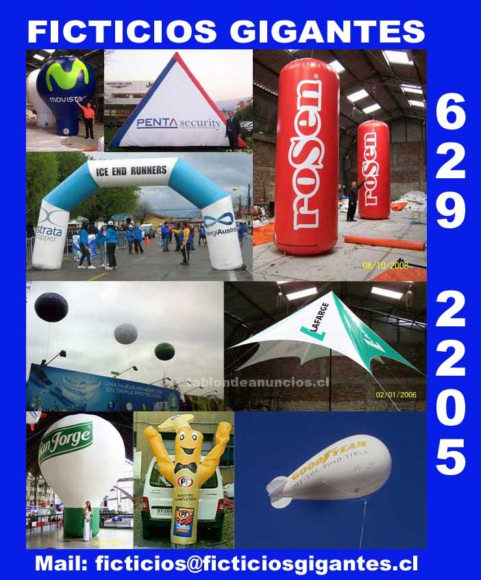 Foto Globos de helio, peras de aire, metas, pelotas gigantes, inflablespublicitarios