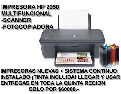 Foto Impresora hp 2050 + sistema continuo + tintas + garantia
